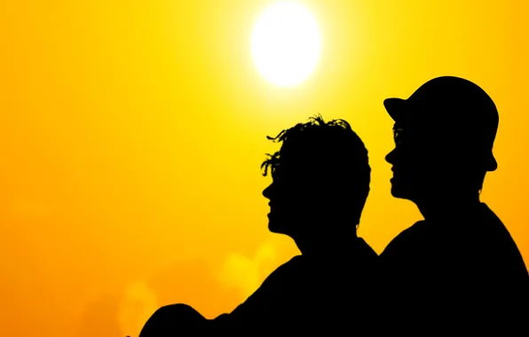 Sunset, morning, silhouette, raising