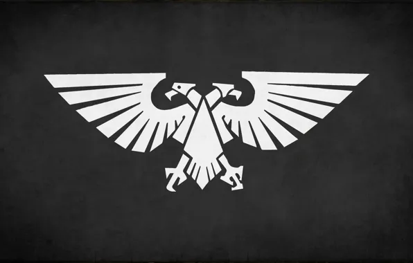 Picture white, black, eagle, fon, desktop wallpapers, Imperium of Mankind, Warhammer 40 000, banner