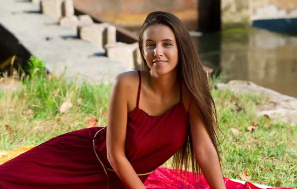 Picture look, nature, smile, dress, Alisa Amore