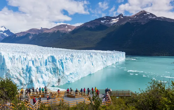 Download wallpaper Nature, Mountains, Ice, Argentina, River, glacier