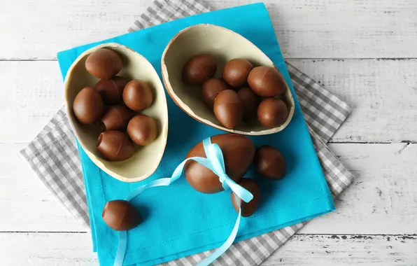 Chocolate, eggs, Easter, chocolate, Easter, eggs, decoration, Happy