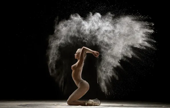 Ass, chest, sexy, pose, model, body, panties, dust