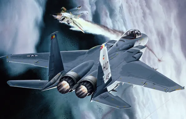 Aviation, figure, fighter, Eagle, American, art, F-15, Douglas