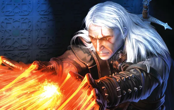 Fire, magic, The Witcher, RPG