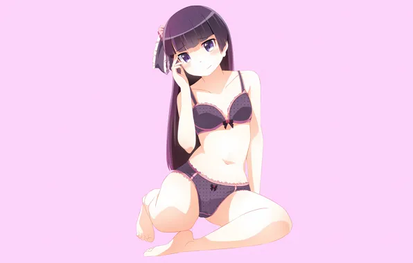 Girl, sexy, lingerie, pantsu, bra, cleavage, panties, long hair