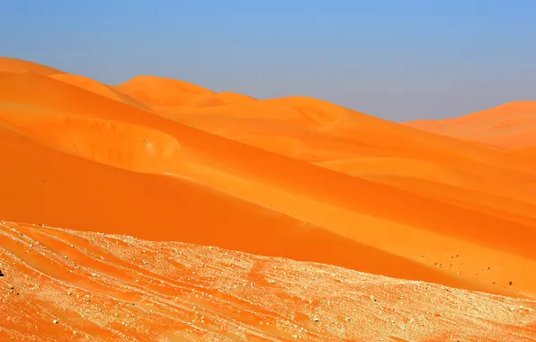 Sand, the sky, desert, barkhan