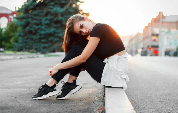 Look, girl, the sun, pose, street, Dim Khokhlov