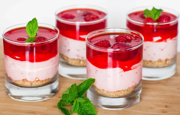 Raspberry, ice cream, mint, jelly, treat, desserts