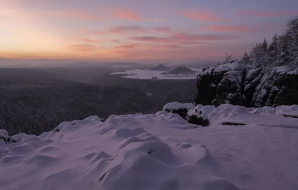 Picture winter, snow, mountains, Germany, panorama, Germany, Saxony, Saxony