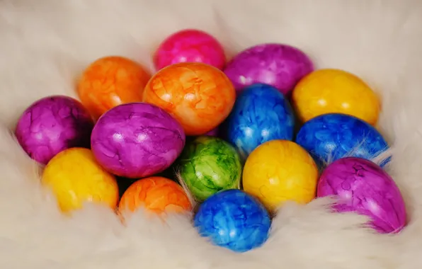 Colorful, Easter, rainbow, Easter, eggs, decoration, Happy, the painted eggs