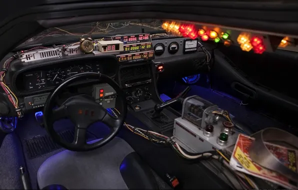 Background, devices, the wheel, Back to the future, The DeLorean, salon, DeLorean, DMC-12