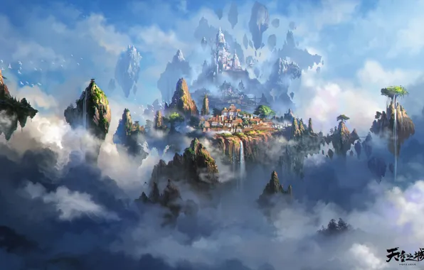 Wallpaper The City, Heaven, The Game, Art, Location, Liang Xing.