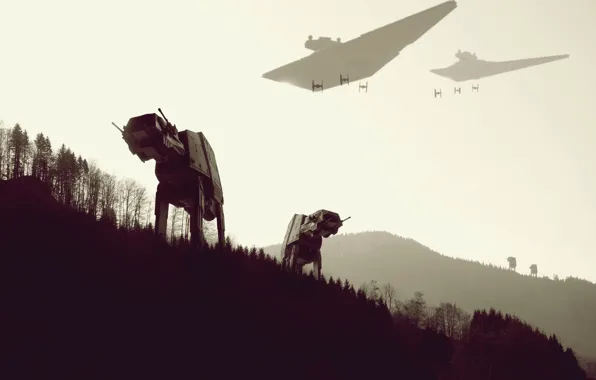 Star Wars, star wars, forest, work, Y-WING