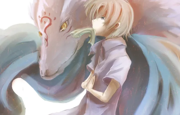 Paper, anime, the demon, art, guy, madara, natsume yuujinchou, natsume takashi