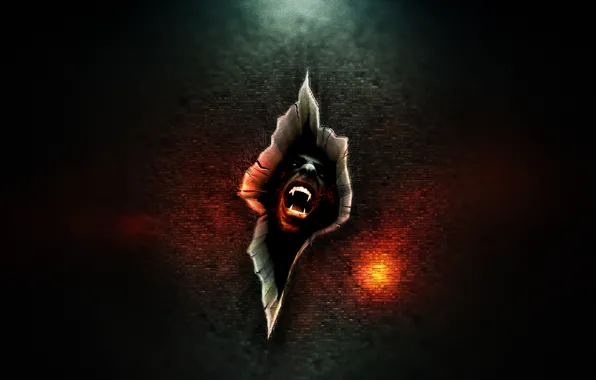 Picture BACKGROUND, DROPS, TEXTURE, BLOOD, FANGS, FACE, TEETH, HOLE