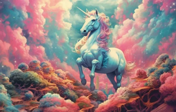 The sky, look, face, clouds, nature, pose, horse, horse