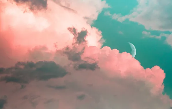 Clouds Moon HD wallpaper