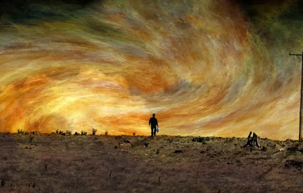 Field, the sky, people