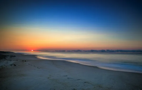 Picture sea, beach, landscape, sunset