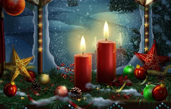 Picture color, balls, ball, beauty, colors, candles, colorful, golden