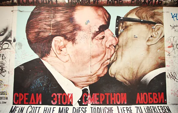 Picture street, poster, Berlin, Brezhnev