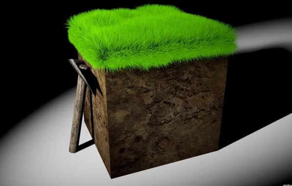 Grass, rendering, cube, kirk, Minecraft