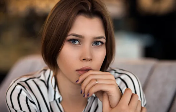 Girl, Photo, Look, Model, Face, Girl, Eyes, Hands