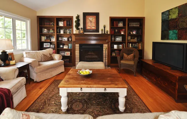 Picture design, style, interior, fireplace, living room