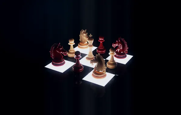 Wallpaper Chess, render, 3D graphics images for desktop, section рендеринг  - download