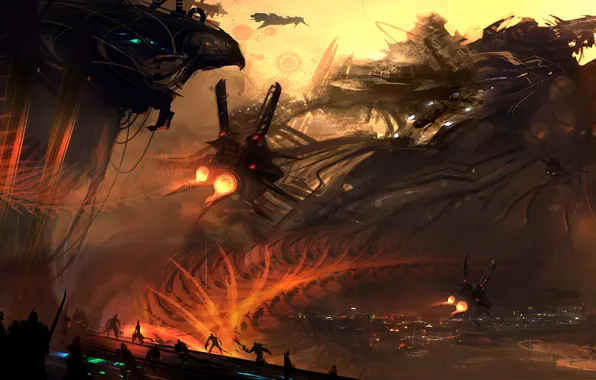 The city, future, people, ships