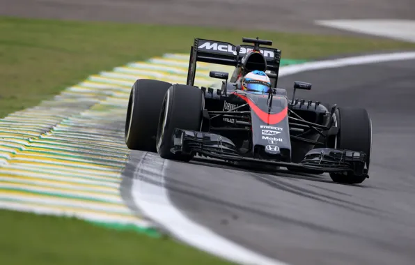 McLaren, Turn, Formula 1, Fernando Alonso, The curb