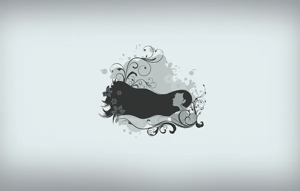 Picture girl, abstraction, hair, minimalism