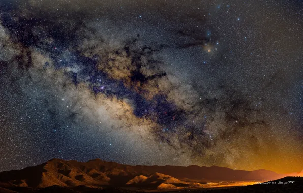 Picture stars, mountains, night, panorama, the milky way