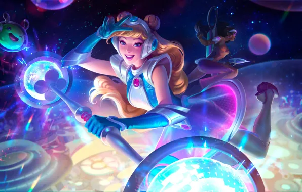 Space, girls, fantasy, Lux, League of Legends, Riot Games, Samira