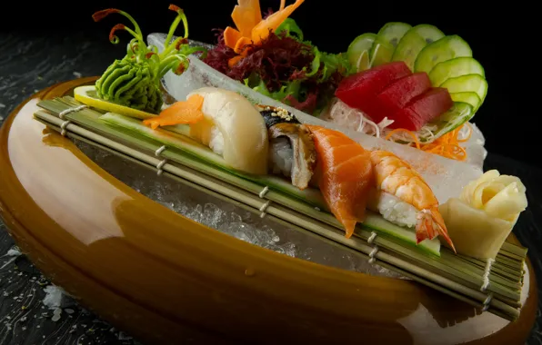 Greens, Sushi, Cuts, Seafood, Rolls