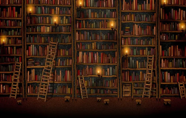 Black Bookshelf Wallpaper