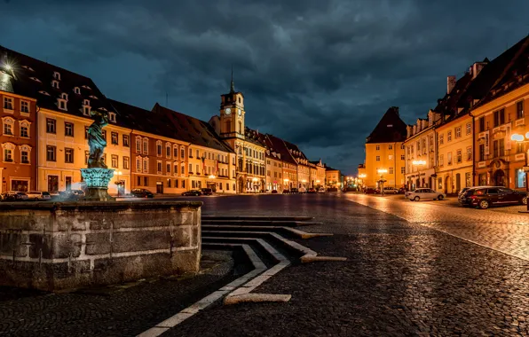 The sky, clouds, machine, lights, home, the evening, Czech Republic, area