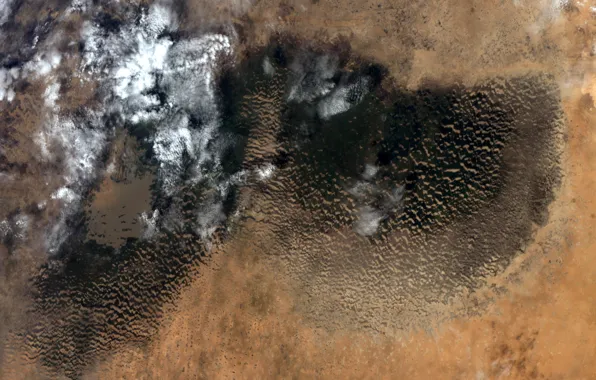Picture desert, Earth from space, Chad lake