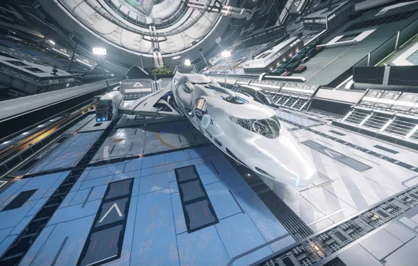 Space, Spaceship, space station, Elite: Dangerous