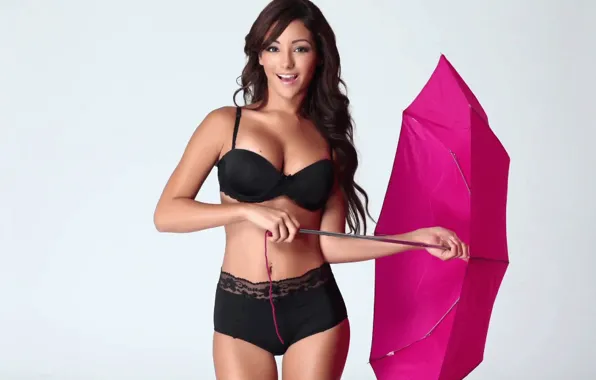 Joy, model, light background, model, Melanie Iglesias, joy, black underwear, slim figure