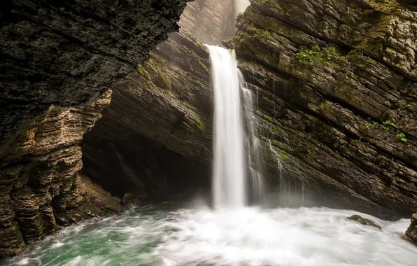 Landscape, mountains, nature, rock, waterfall, rock, landscape, nature
