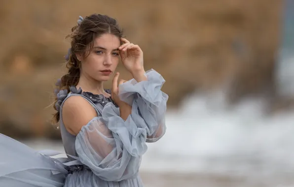 Look, girl, dress, brown hair