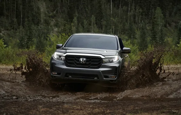 Squirt, dirt, Honda, pickup, 2020, Ridgeline, 2021