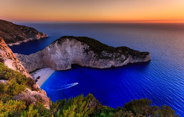 Sea, beach, island, Greece, Ionian Islands, Navagio