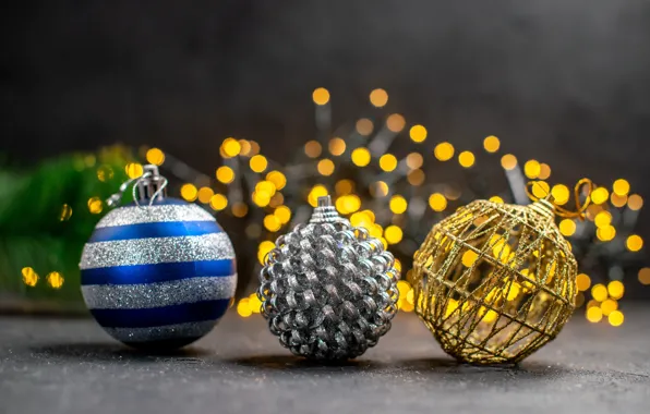Picture balls, glare, balls, Christmas, New year