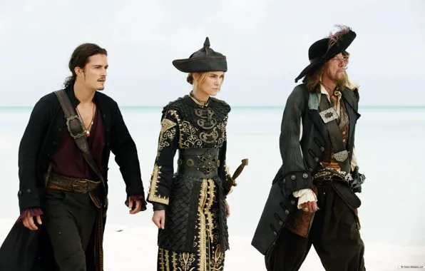 Keira Knightley, Orlando Bloom, Geoffrey Rush, Pirates of the Caribbean On tailoring light, negotiations