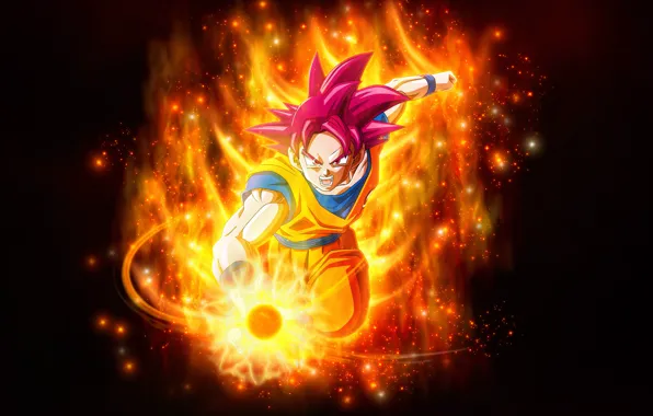 Picture fire, flame, anger, guy, Dragon Ball