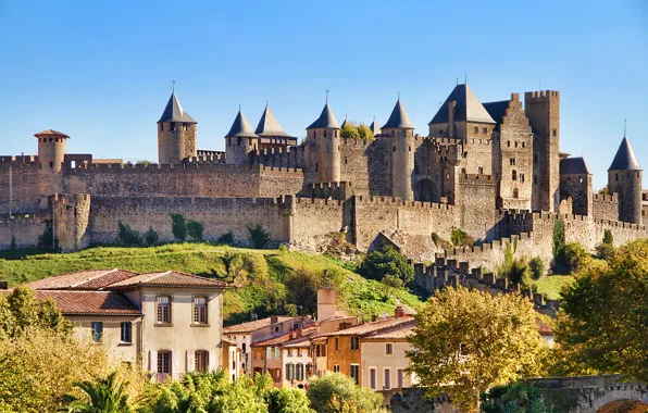 The city, photo, castle, France, home, Castle of Carcassonne