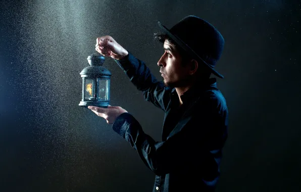 Background, lamp, guy