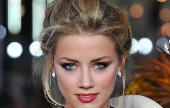 Actress, beauty, amber heard, black.dress